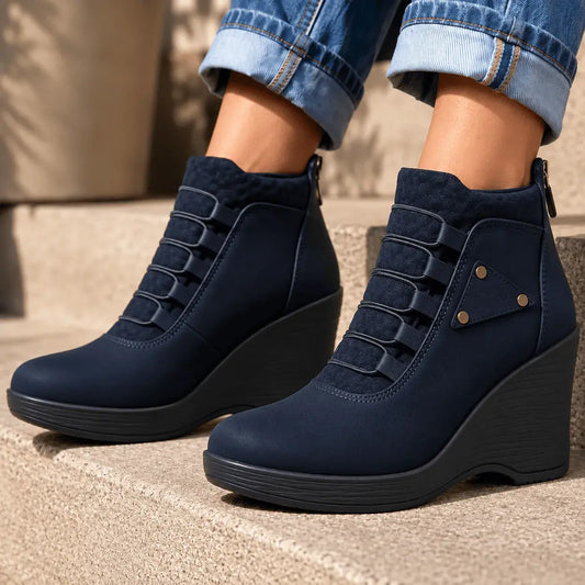 Botin casual con plataforma en cuña