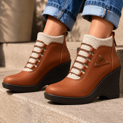 Botin casual con plataforma en cuña